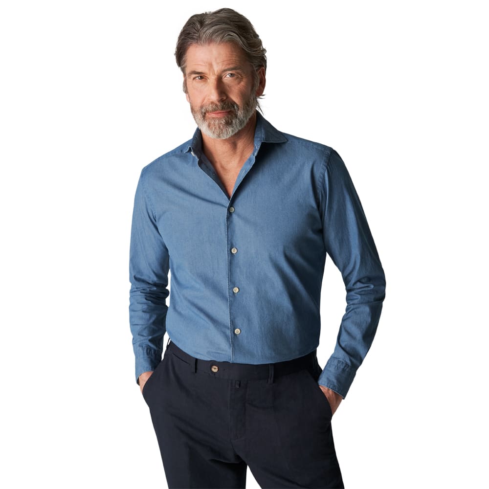 Signature Twill-skjorta Med Dubbel Manschett Slim Fit från Eton