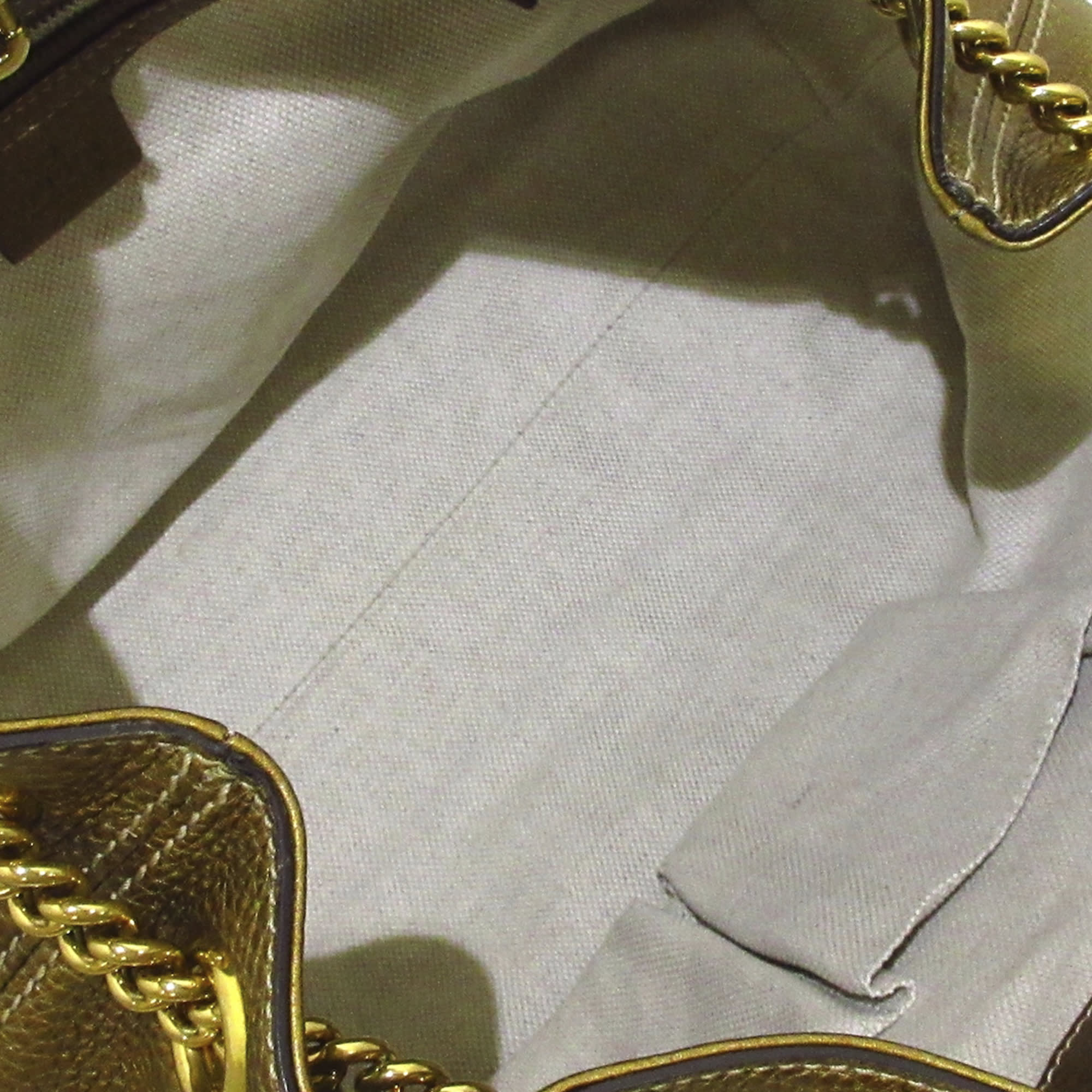 Gucci Soho Chain Tote Bag, ONESIZE, khaki