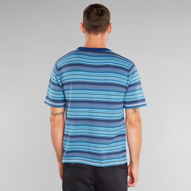 Short Sleeve Knitted T-shirt Husum Denim Blue, denim blue