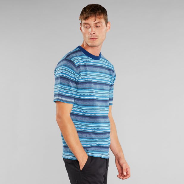 Short Sleeve Knitted T-shirt Husum Denim Blue, denim blue