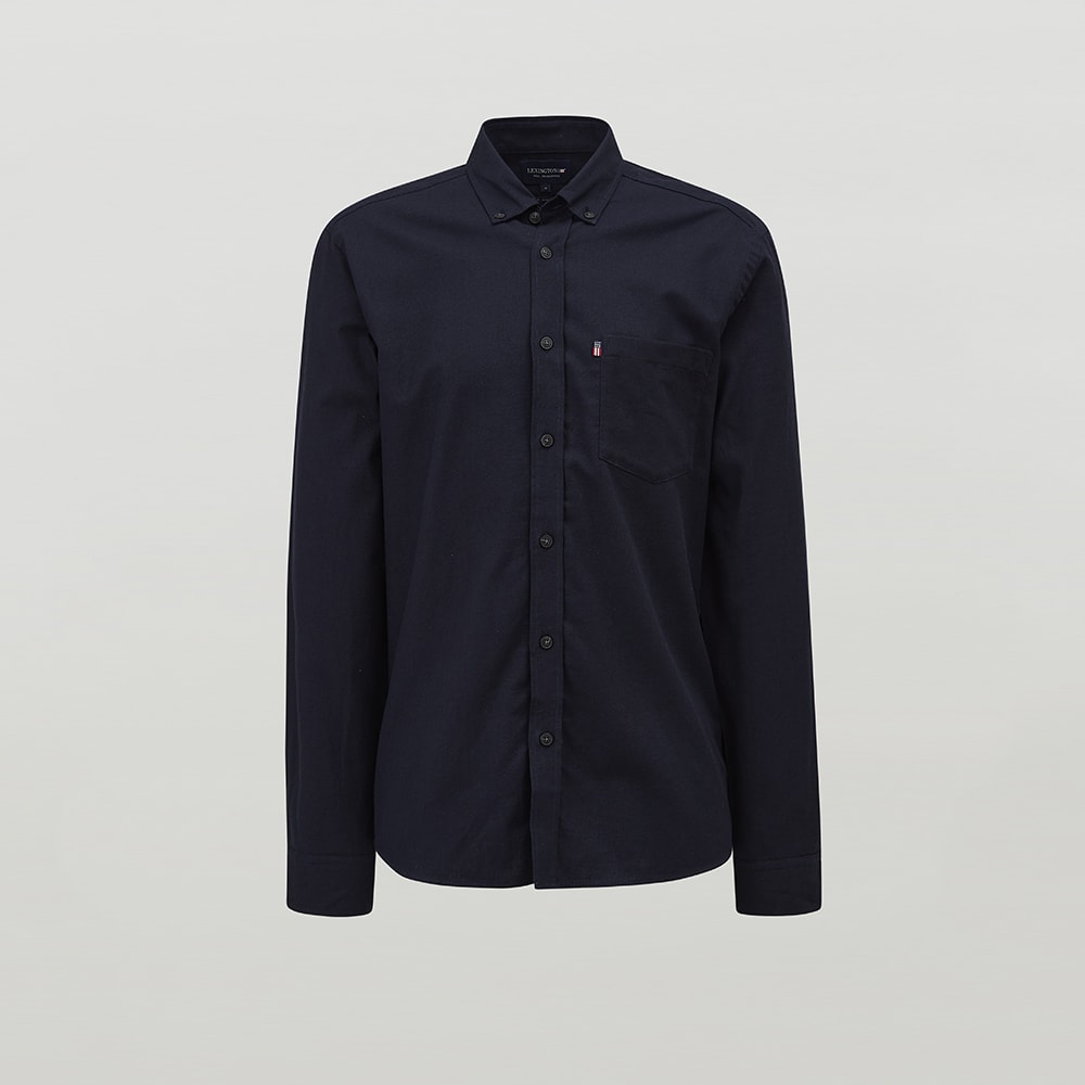 Peter Lt Flannel Organic Cotton Shirt, dark blue