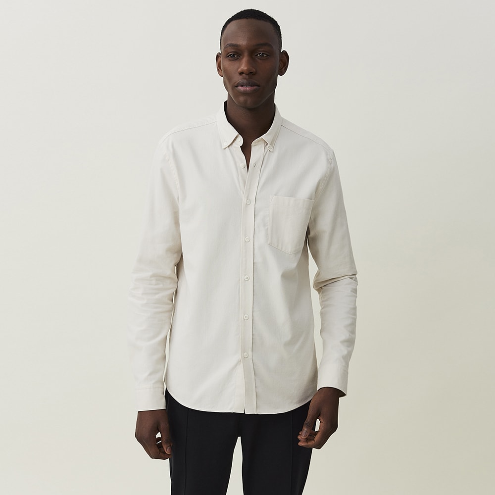 Peter Lt Flannel Organic Cotton Shirt, light beige