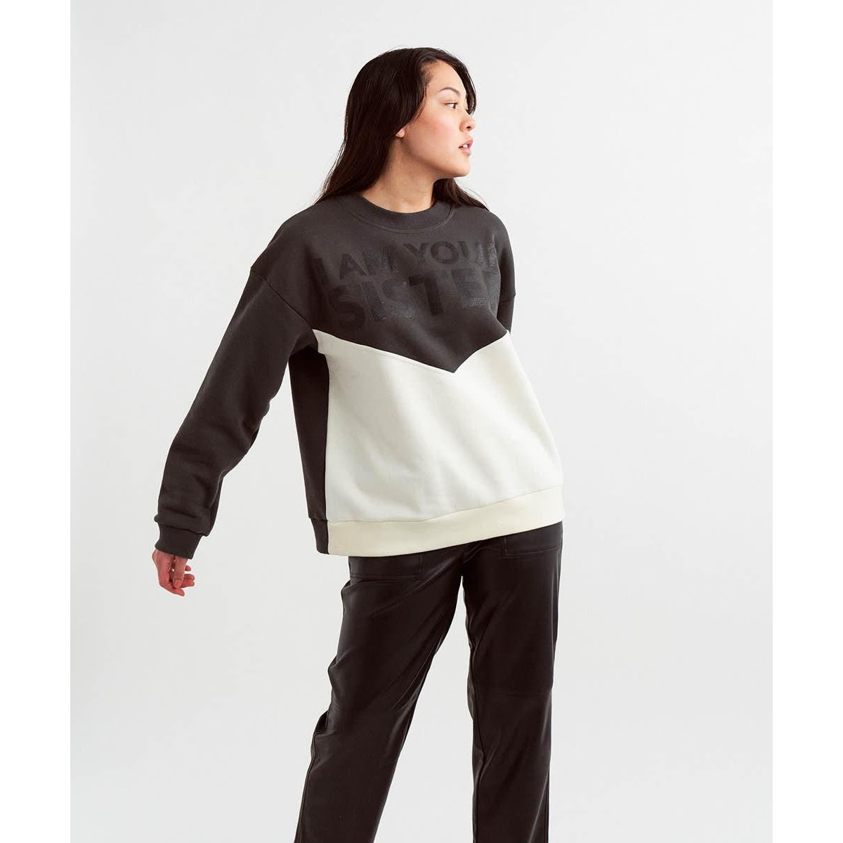 Aly Colour-block Sweatshirt, carbon