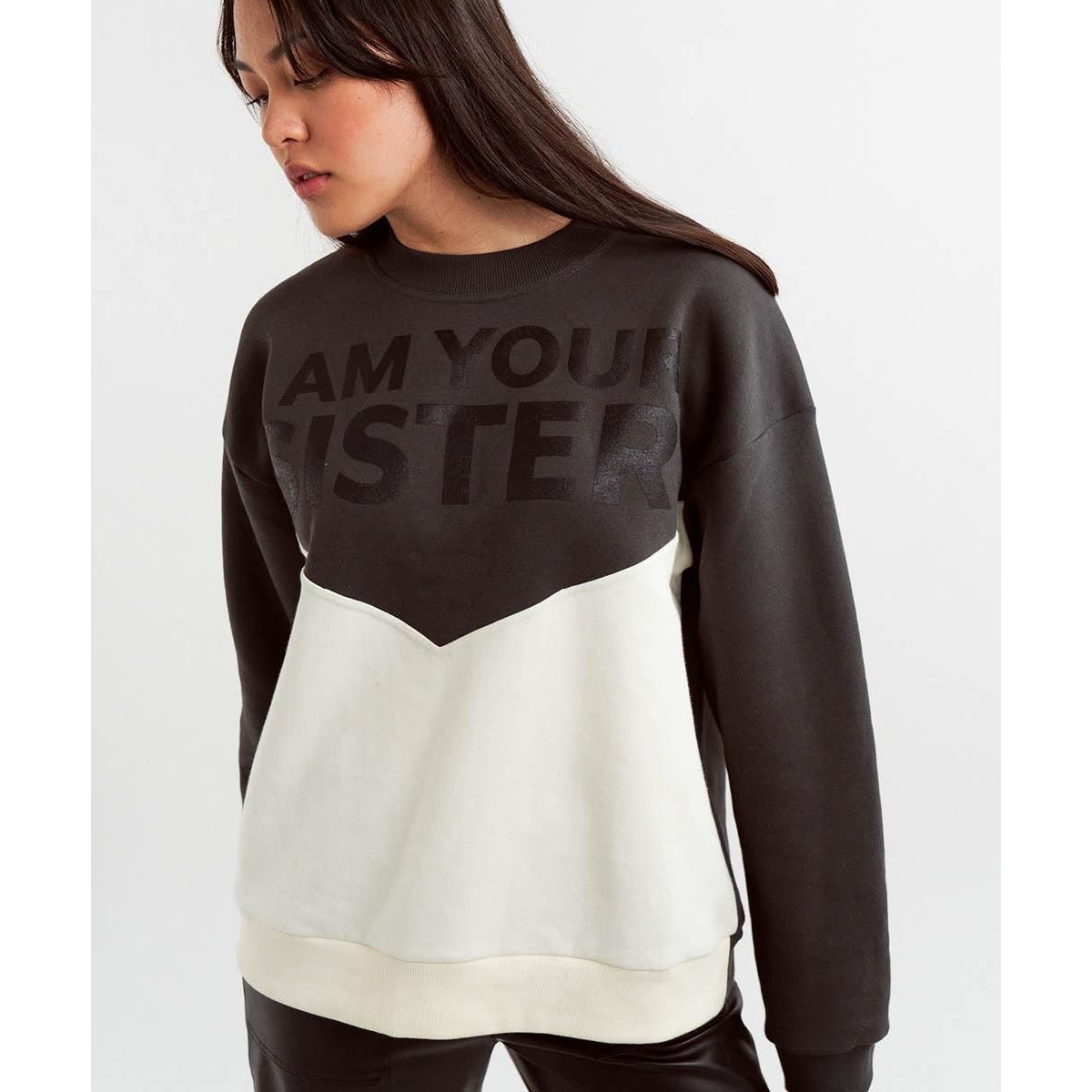 Aly Colour-block Sweatshirt, carbon