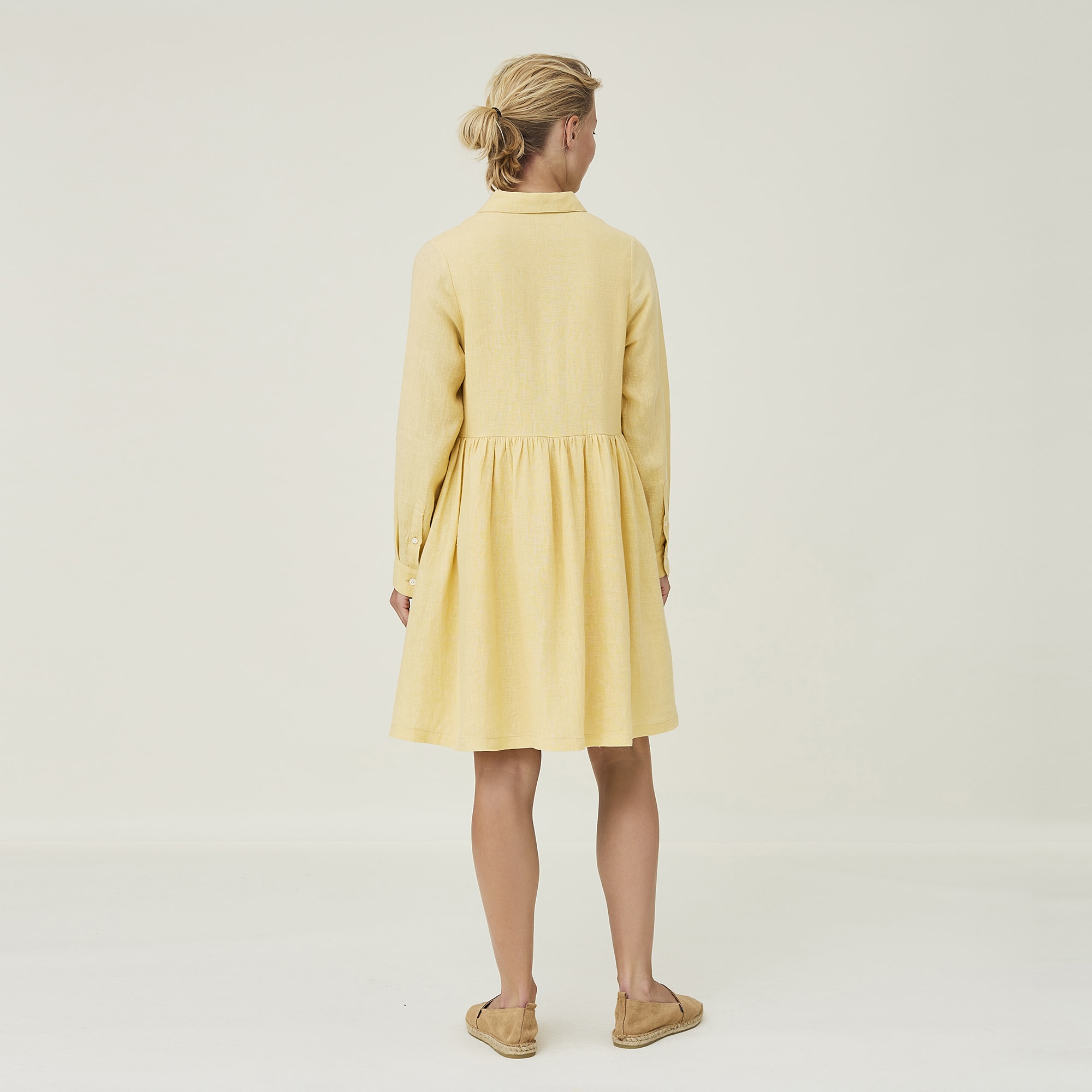 Andrea Linen Dress, yellow