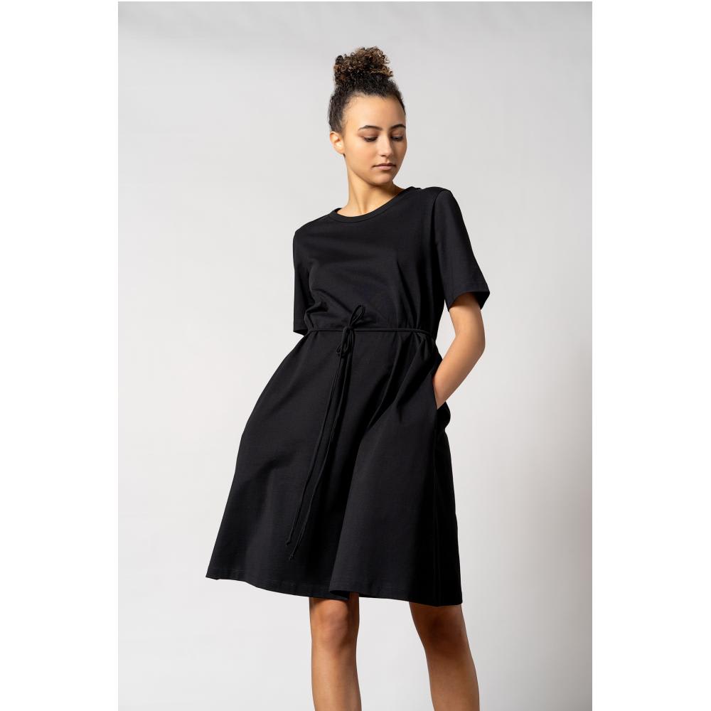 Ofelia Org Cotton Dress - Black, black