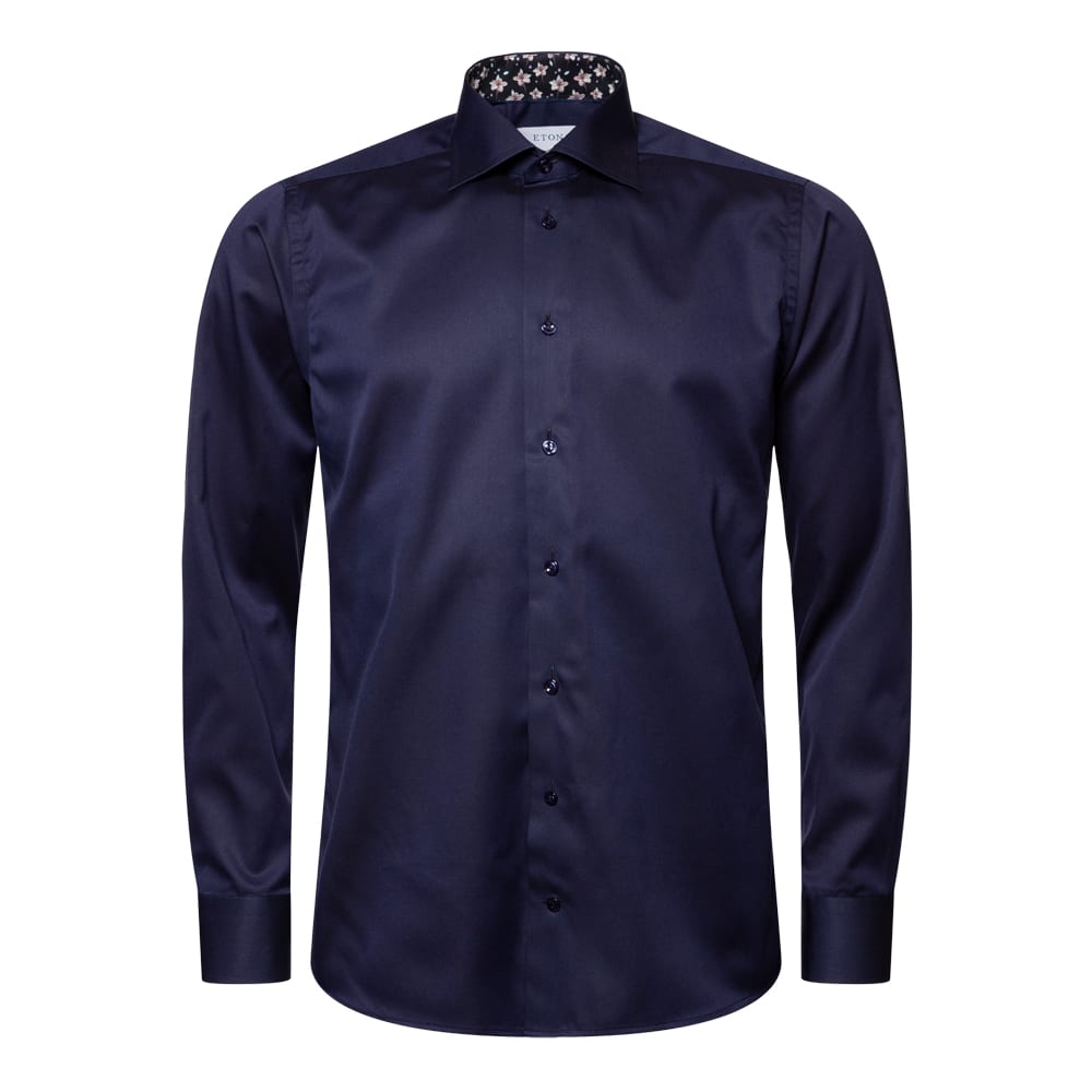 Signature Twill-skjorta Contemporary Fit, navy blue