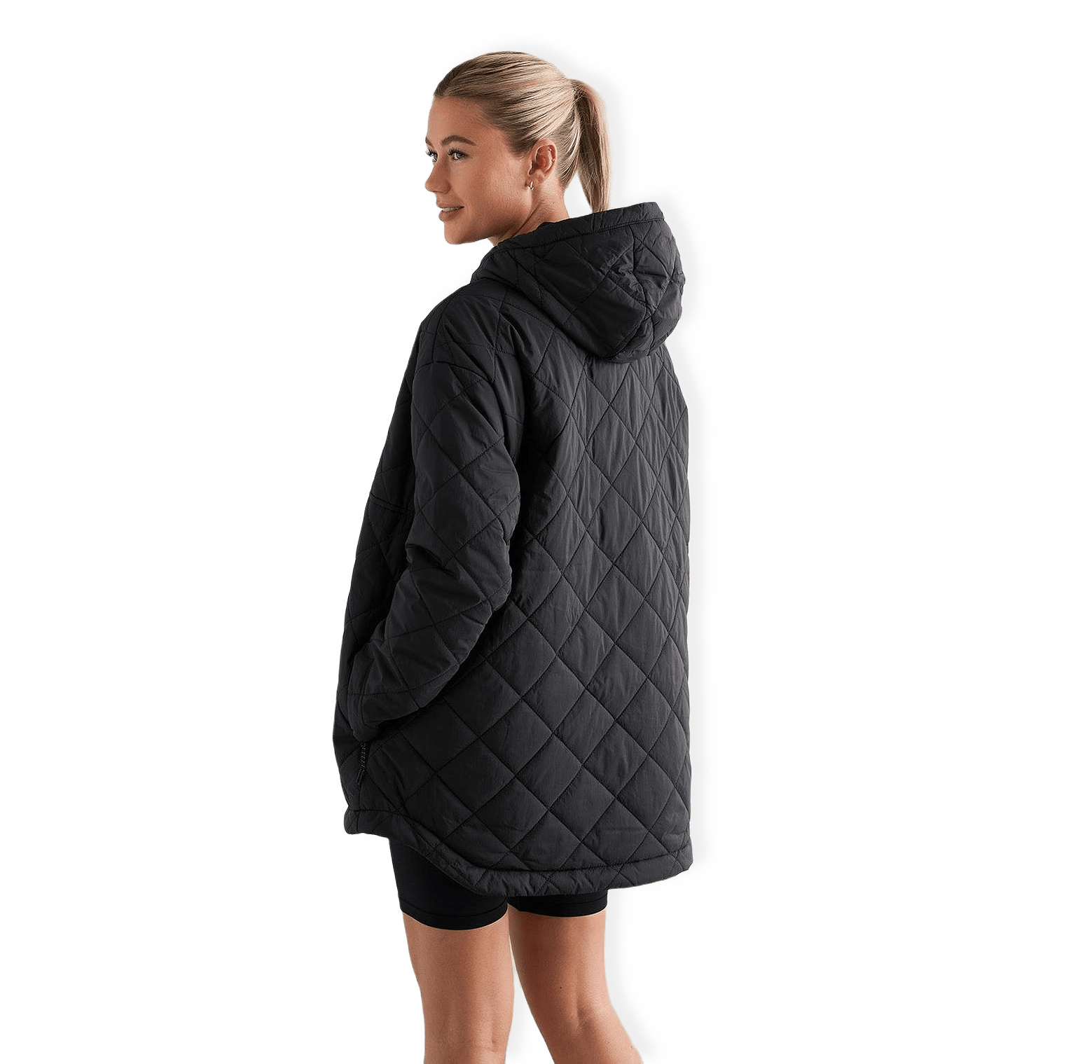 Black Oversized Quilted Anorak från aim'n