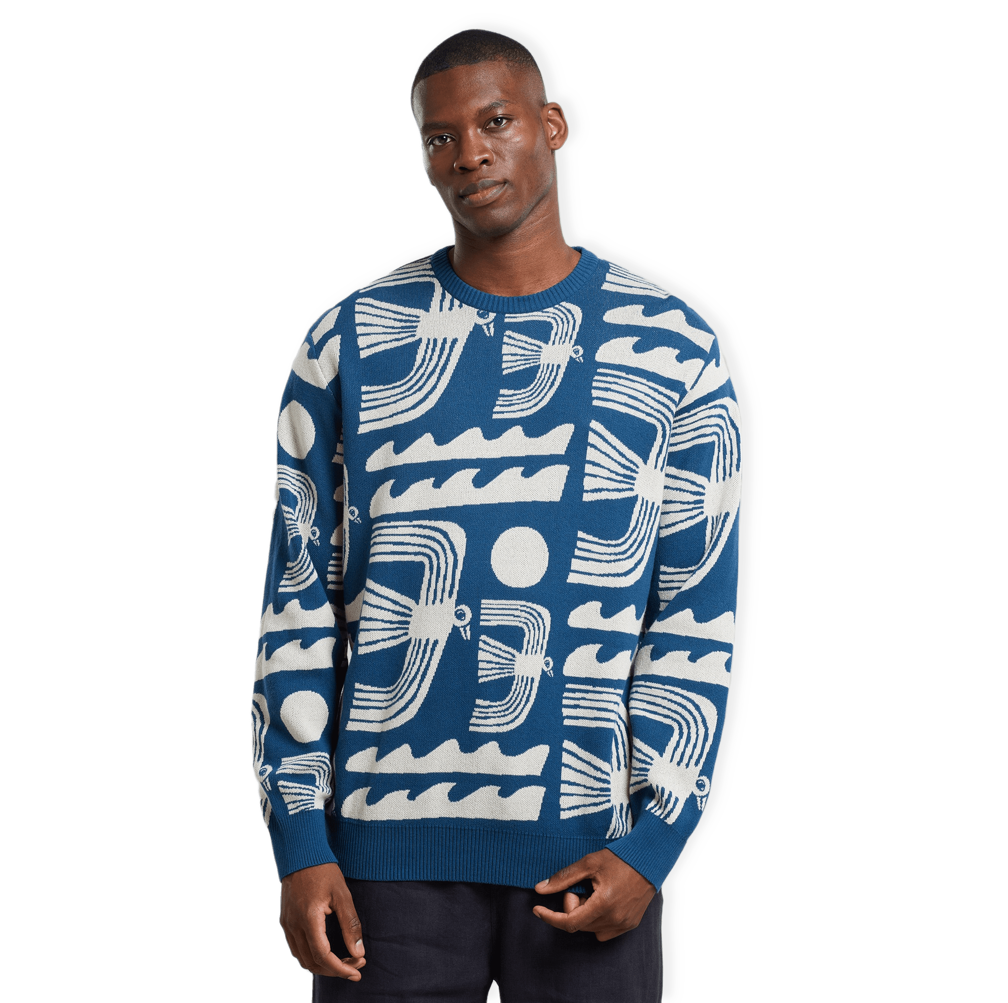 Sweater Mora Seagulls Majolica Blue från Dedicated
