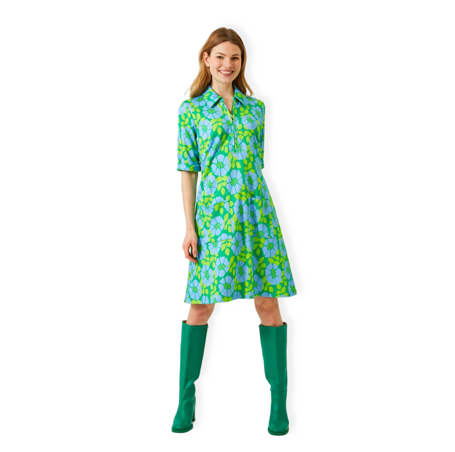 - Lana Ss Dress Green från Jumperfabriken