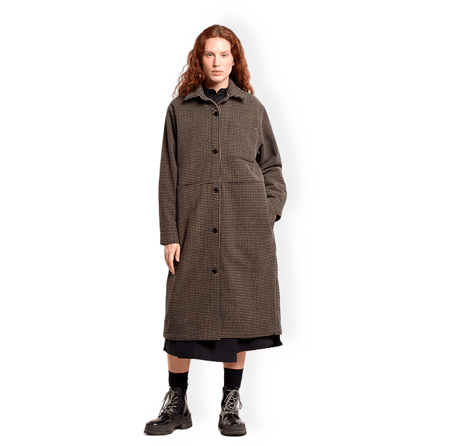 Coat Furbo Pepita Brown från Dedicated
