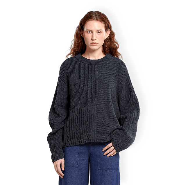 Sweater Limboda Dark Grey Melange från Dedicated