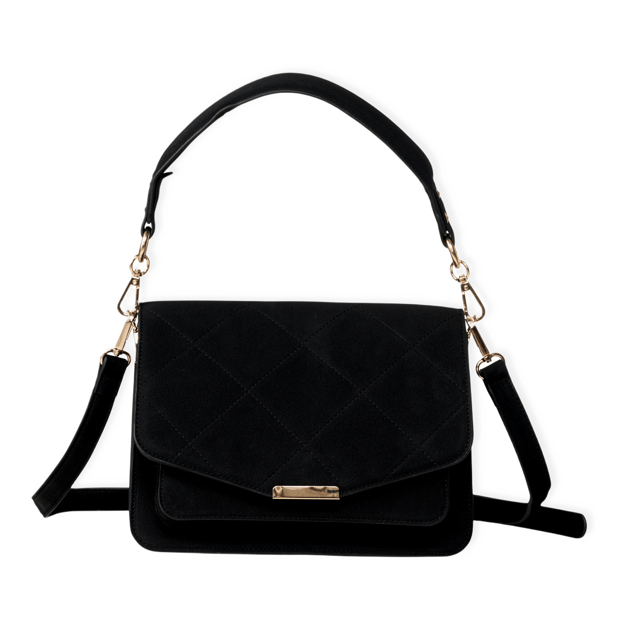 Blanca Multi Compartment Bag - Black Suede från Noella