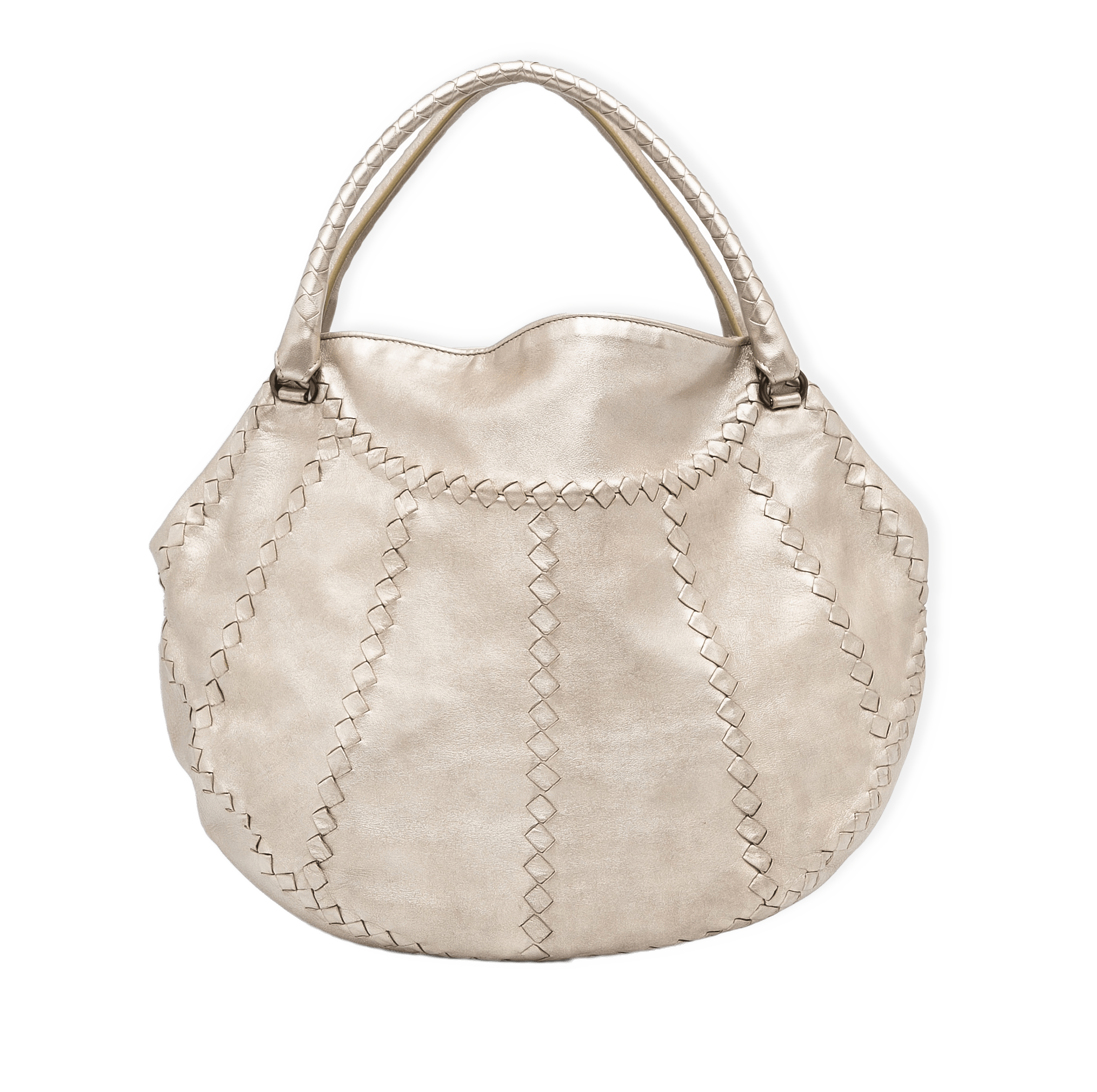Bottega Veneta Intrecciato Metallic Tote Bag från Luxclusif