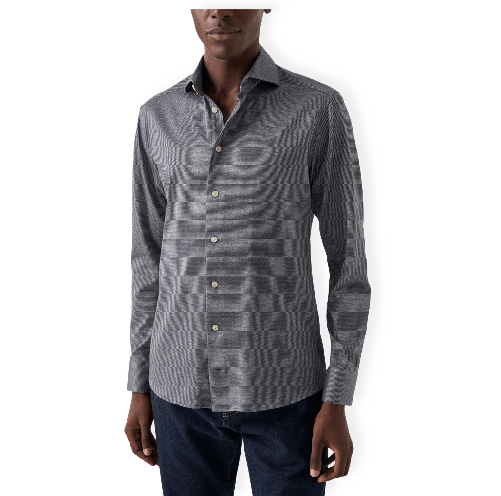 Slim Fit Stickad Skjorta från Eton