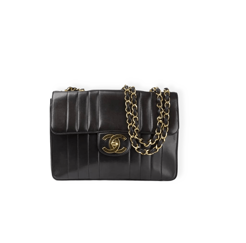 Chanel Jumbo Vertical Quilted Single Flap Bag från A Retro Tale