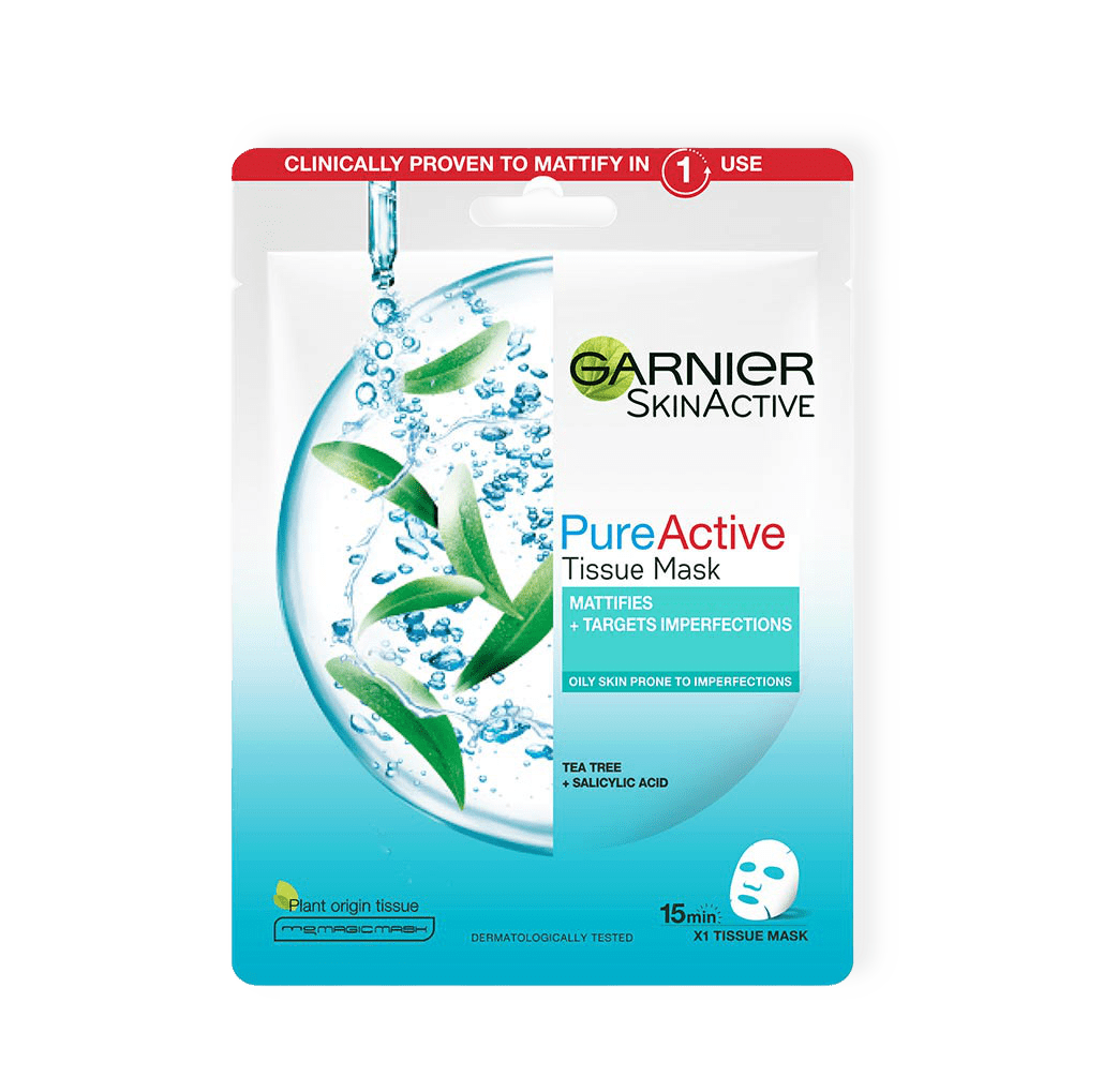SkinActive Pure Active Tea Tree Mattifies Tissue Mask från Garnier
