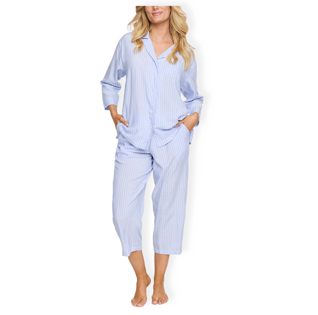 Pyjamas i randig bomullsflanell från Damella