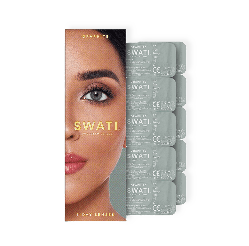 1-Day Cosmetic Lenses - GRAPHITE från SWATI Cosmetics