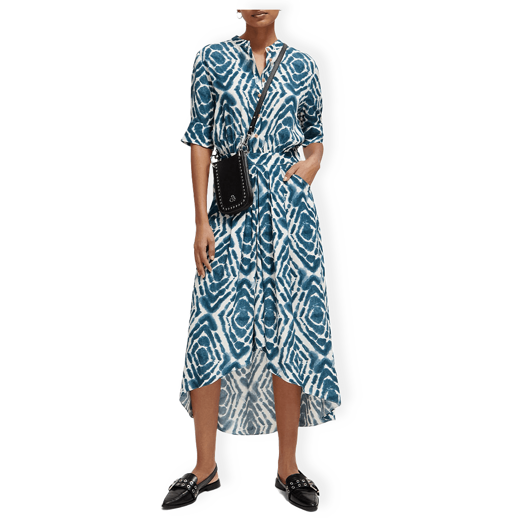 Midi dress with high low hem