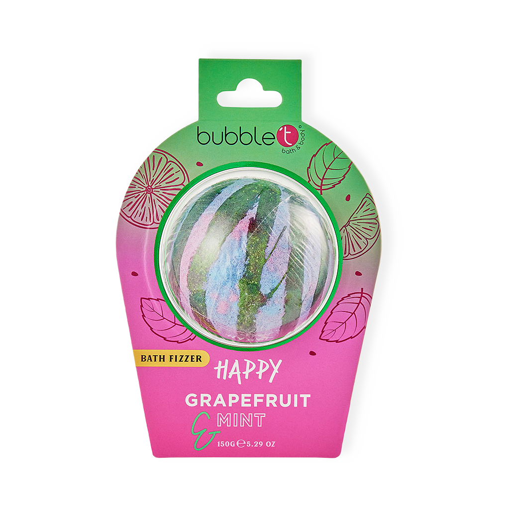 Happy Grapefruit & Mint Mood Bath Fizzer från BubbleT