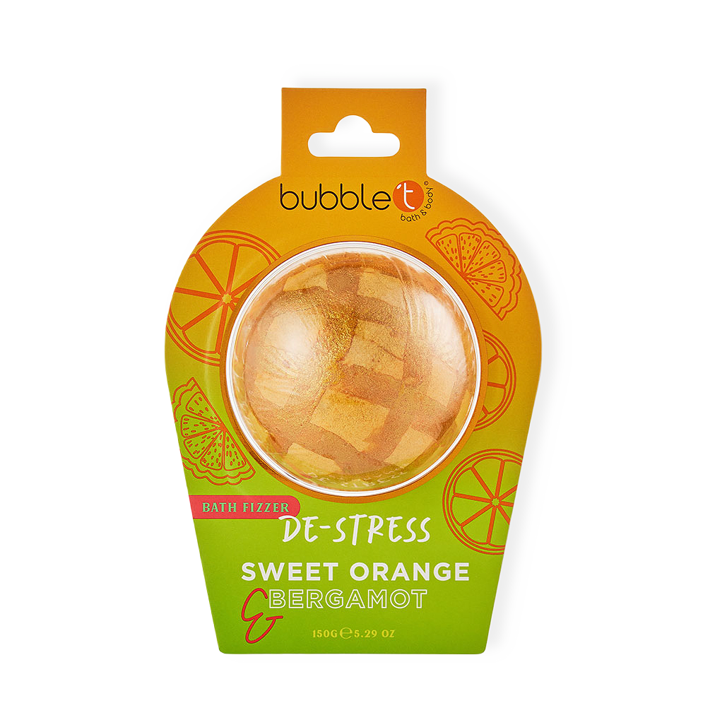 De-stress Sweet Orange & Bergamot Bath Fizzer från BubbleT