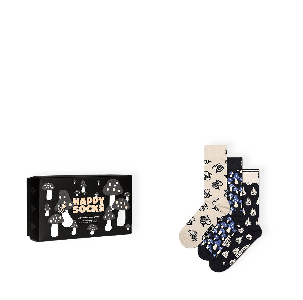 3-Pack Monochrome Magic Socks Gift Set från Happy Socks