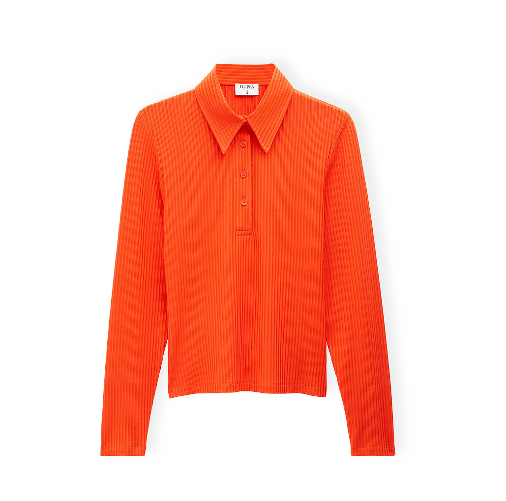 Shiny Rib Button Polo