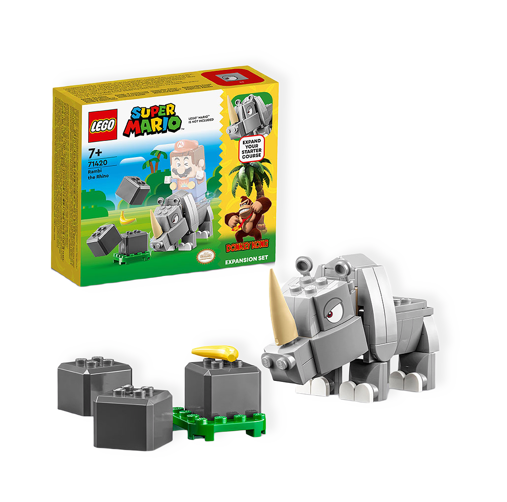 Super Mario™ Noshörningen Rambi – Expansionsset 71420 från LEGO