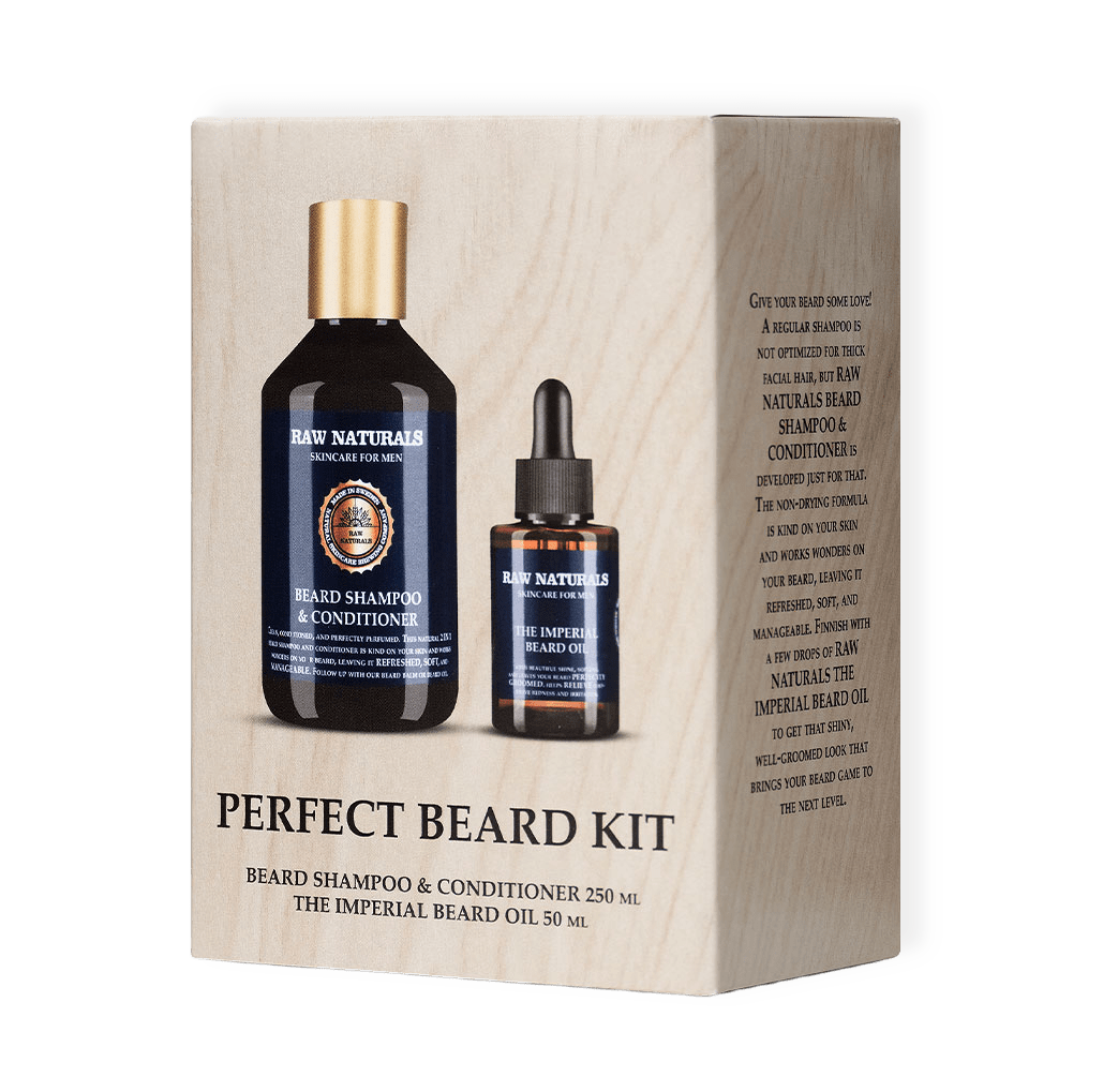 Giftbox Beard Shampoo, Conditioner & Beard Oil kit från RAW Naturals