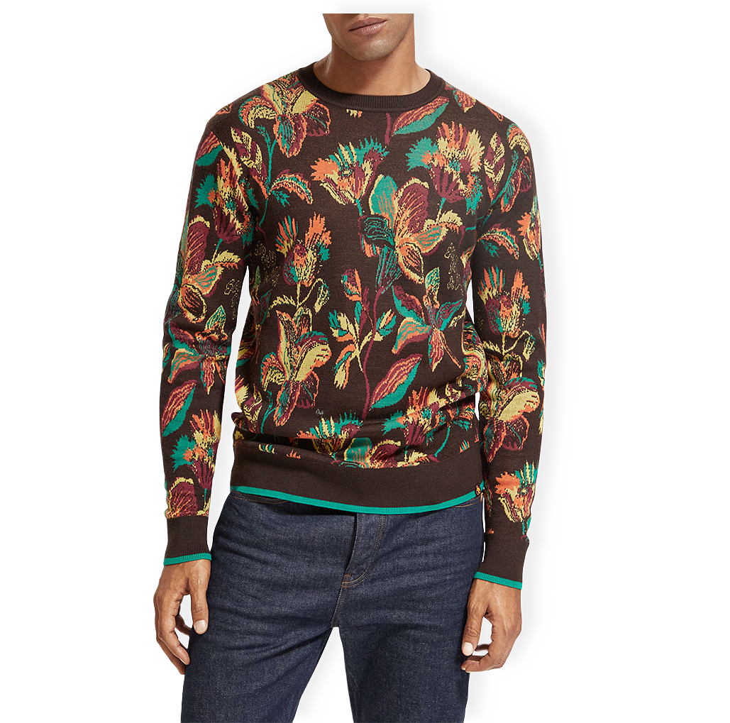 Crew neck merino jaquard pullover från Scotch & Soda