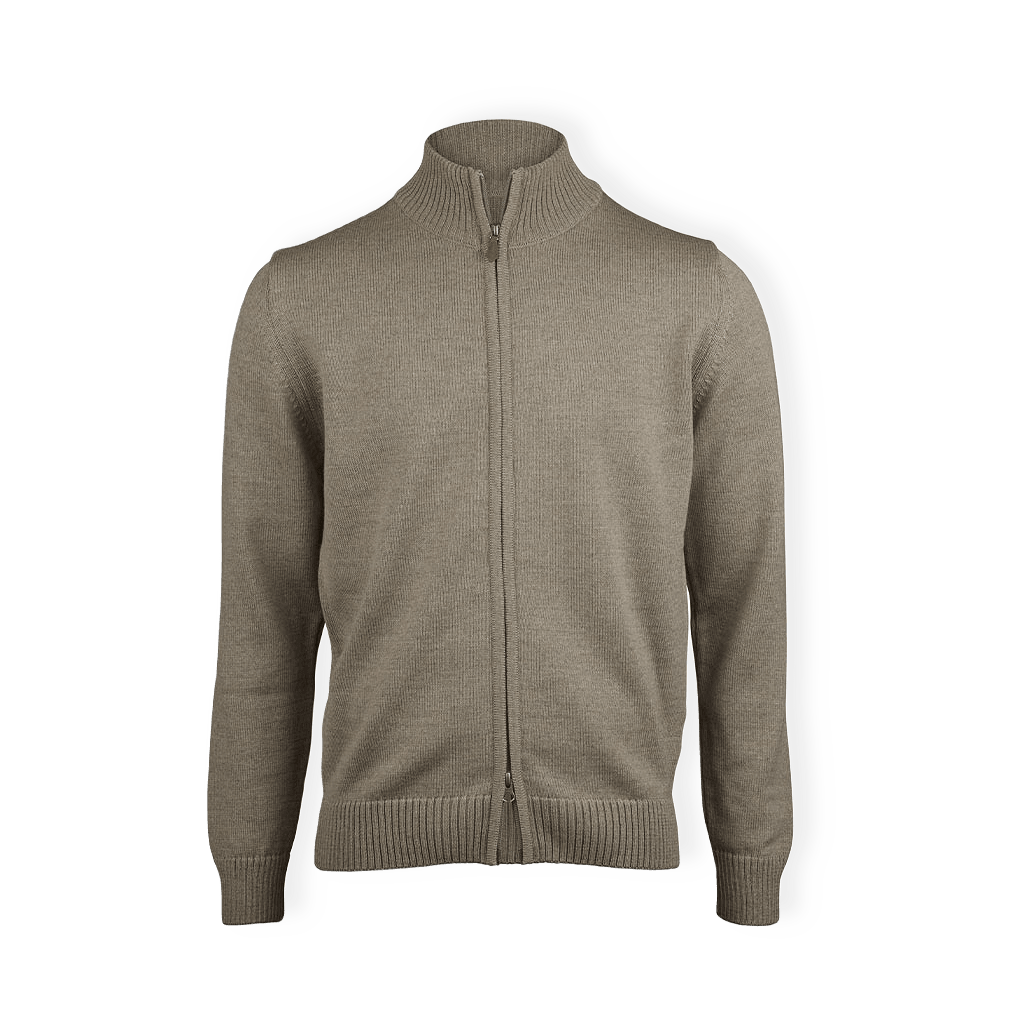 Textured Merino Zip Cardigan från Stenströms