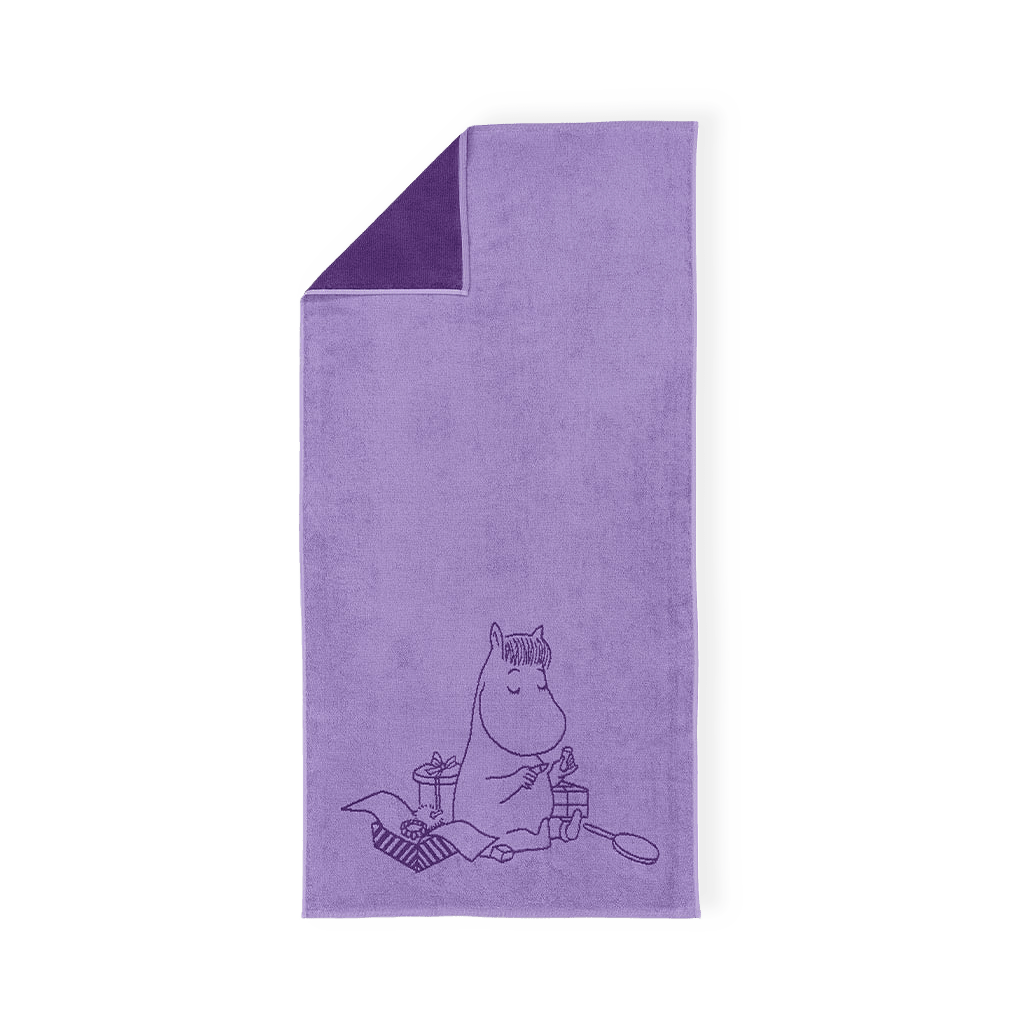 Mumin badhandd.70x140Snorkfröken violett från Arabia