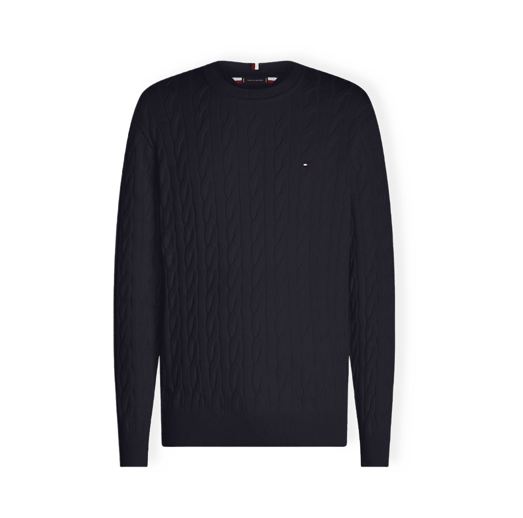 Crew neck cable sweater från Tommy Hilfiger