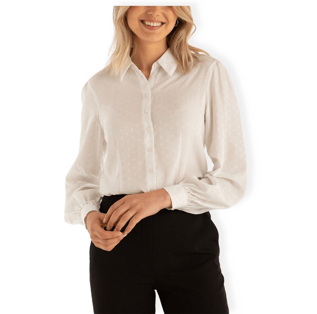 Jacquardmönstrad blus Cora Romb från The Shirt Factory