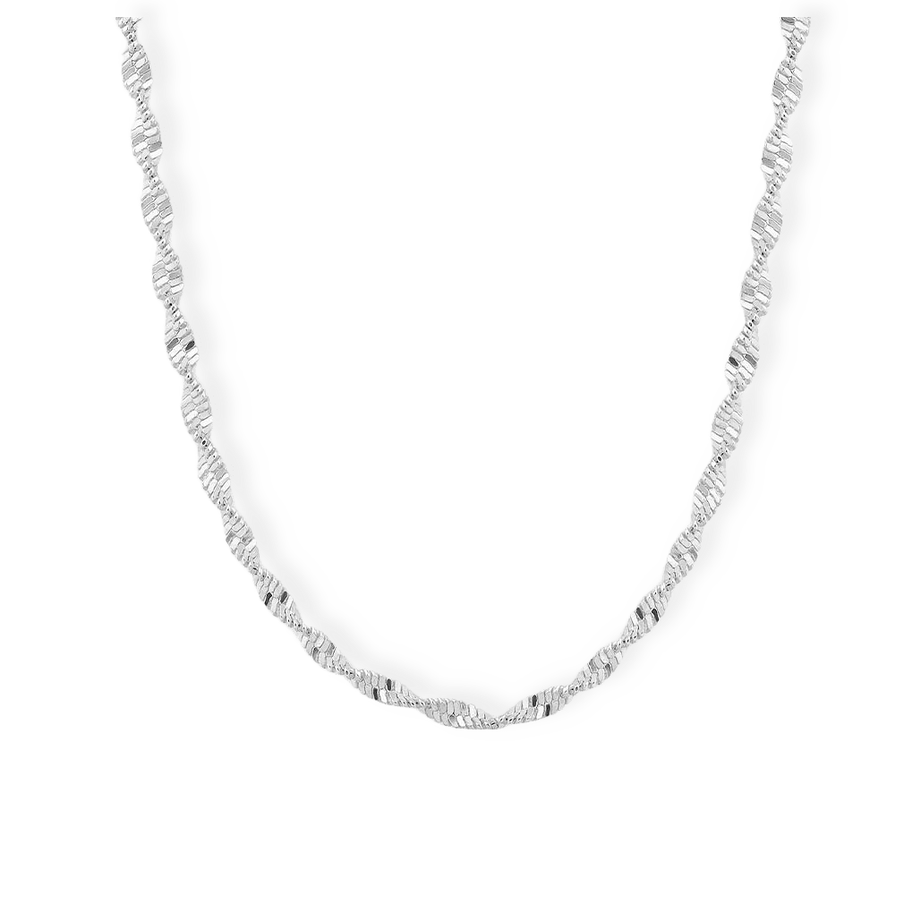 Herringbone Twisted Necklace Silver