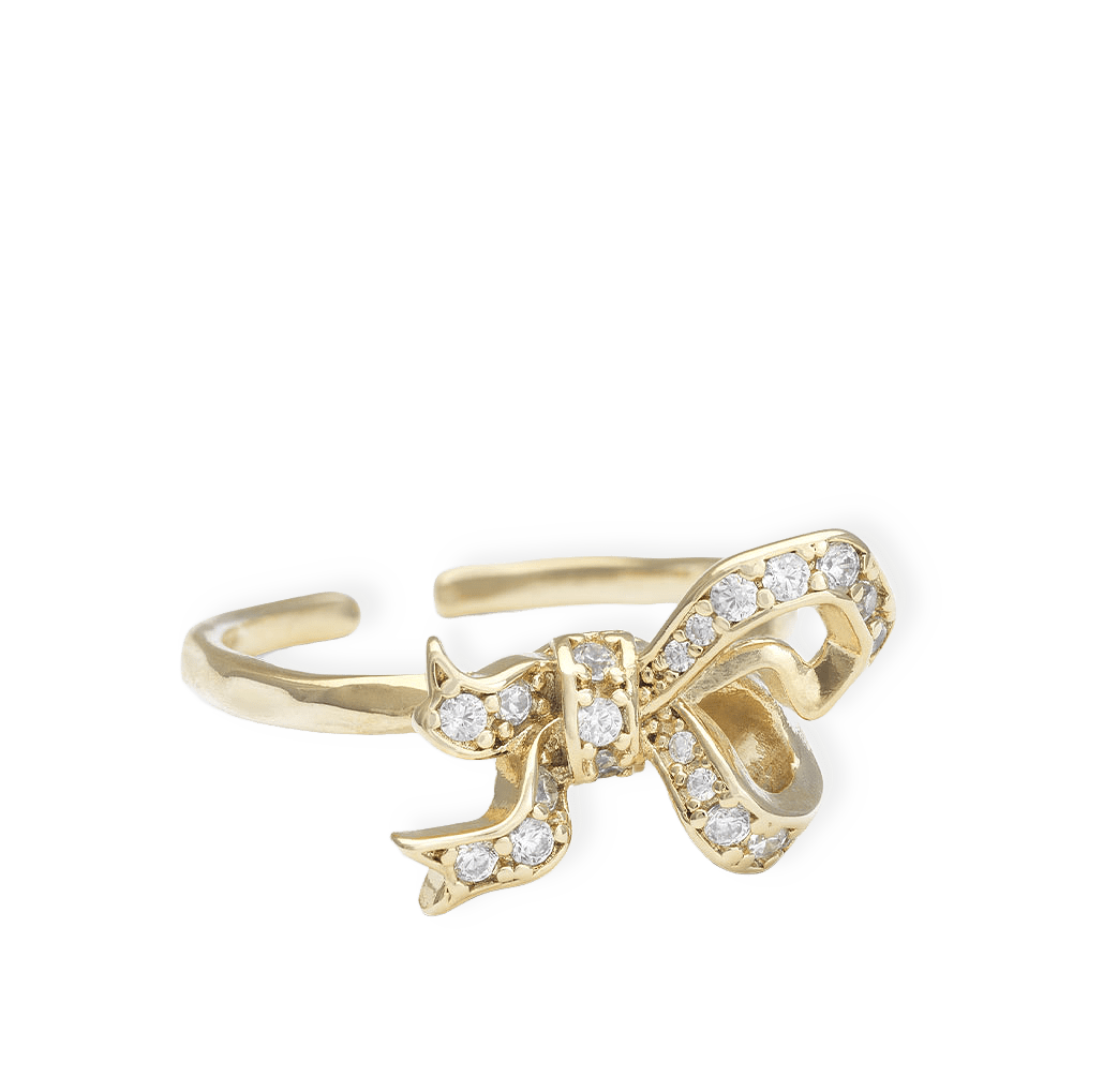 Versailles Bow Ring - Crystal Gold från Lily and Rose
