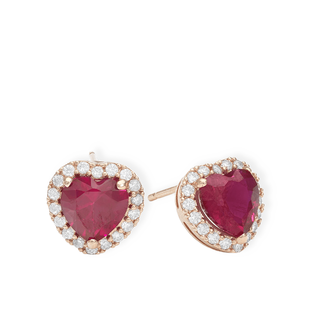 Delphine Stud Earrings - Pink Ruby från Lily and Rose