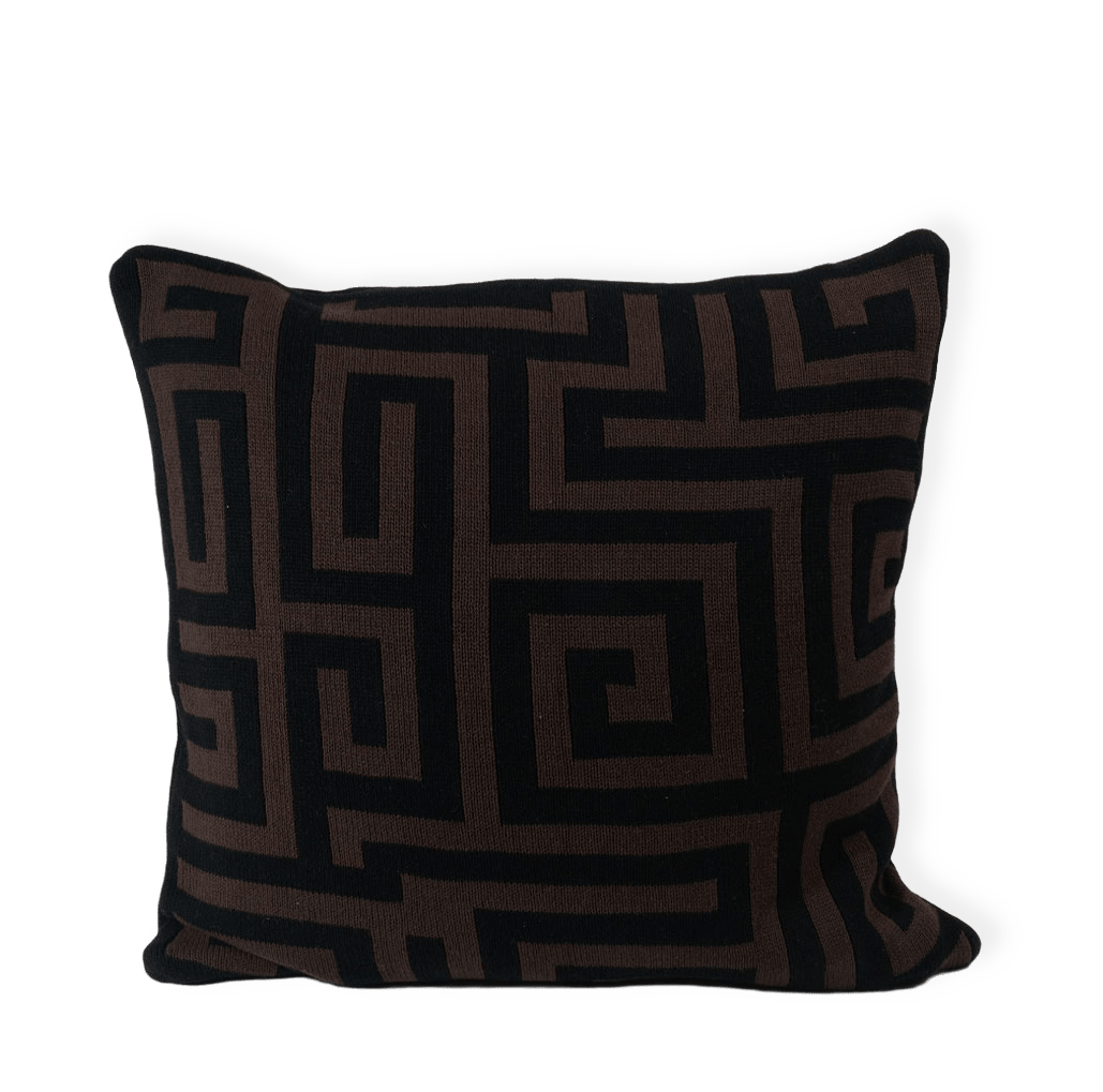 Kuddfodral 50x50 Knitted Brown-Black från Ceannis