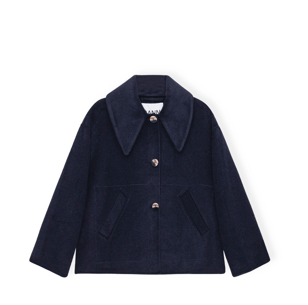 Jacket Wool Wide Collar från GANNI