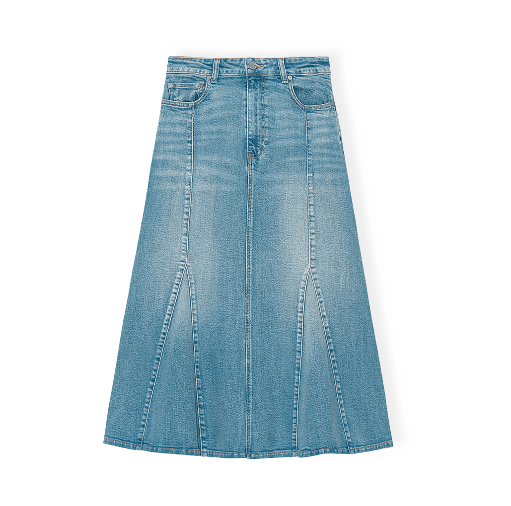 Skirt Tint Denim Peplum från GANNI