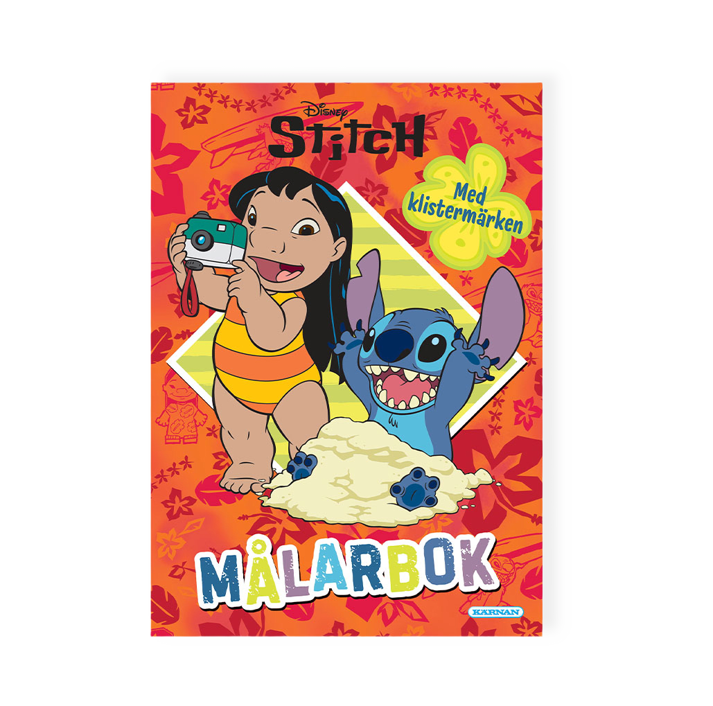 Målarbok Disney Stitch, 24 sidor med klistermärken från Disney