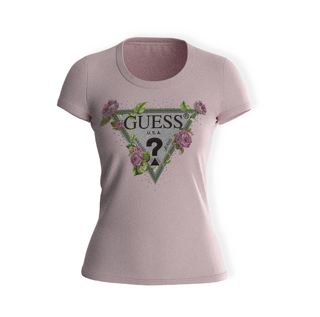 Ss Rn Floral Triangle T-Shirt från Guess