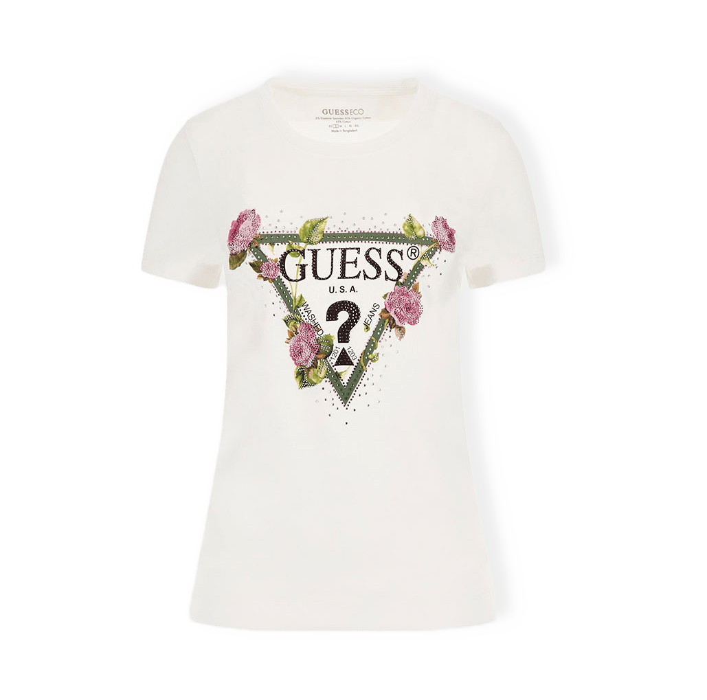 Ss Rn Floral Triangle T-Shirt från Guess