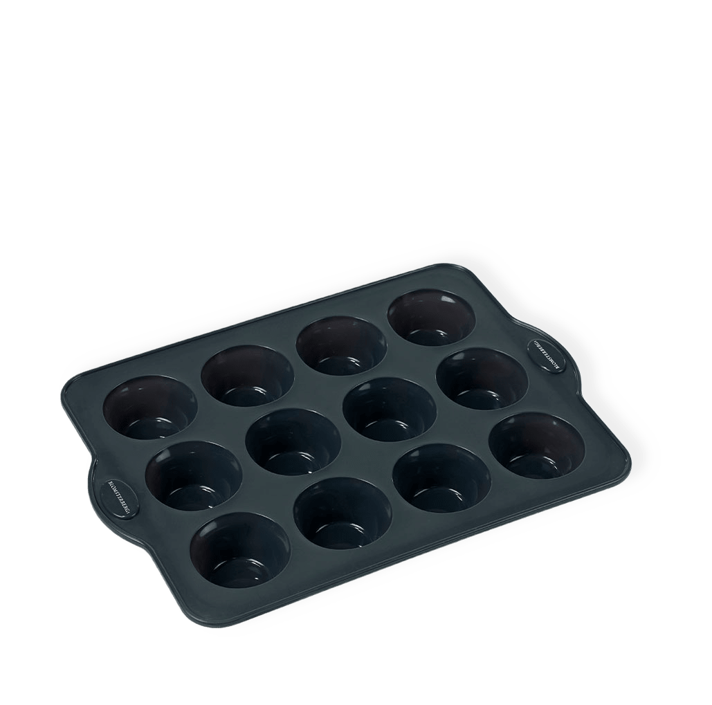 Muffinsform 12 st grå silikon från Blomsterbergs