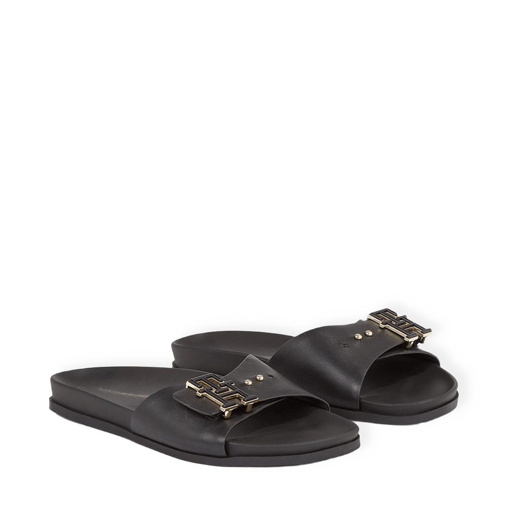 Th Hardware Leather Flat Sandal från Tommy Hilfiger