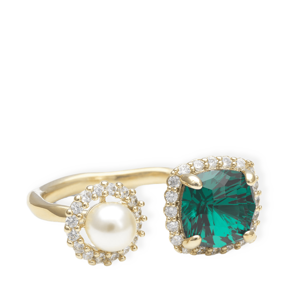 Colette ring - Emerald square från Lily and Rose