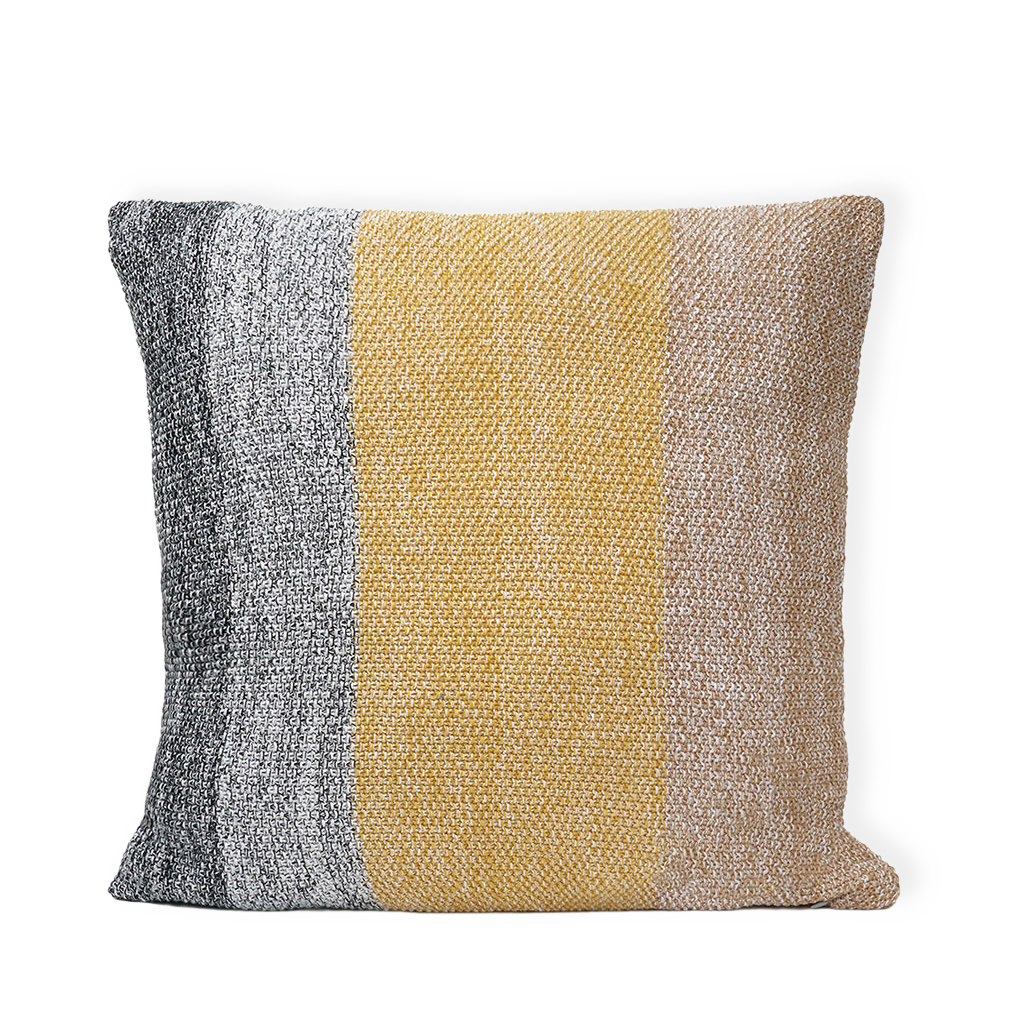 Cushion Cover 50x50 Knitted Stripes Yellow från Ceannis