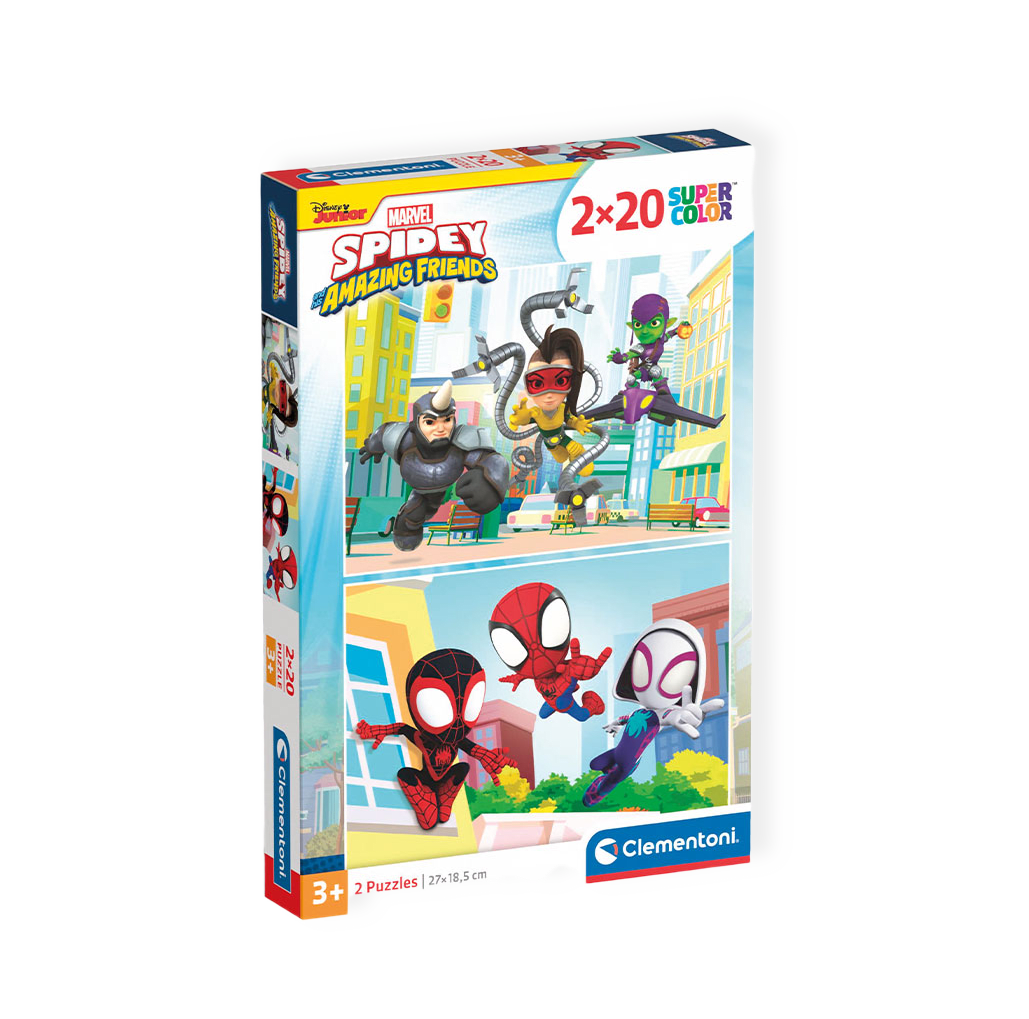 2x20 pcs Puzzles Spidey and his Amazing Friends från Clementoni
