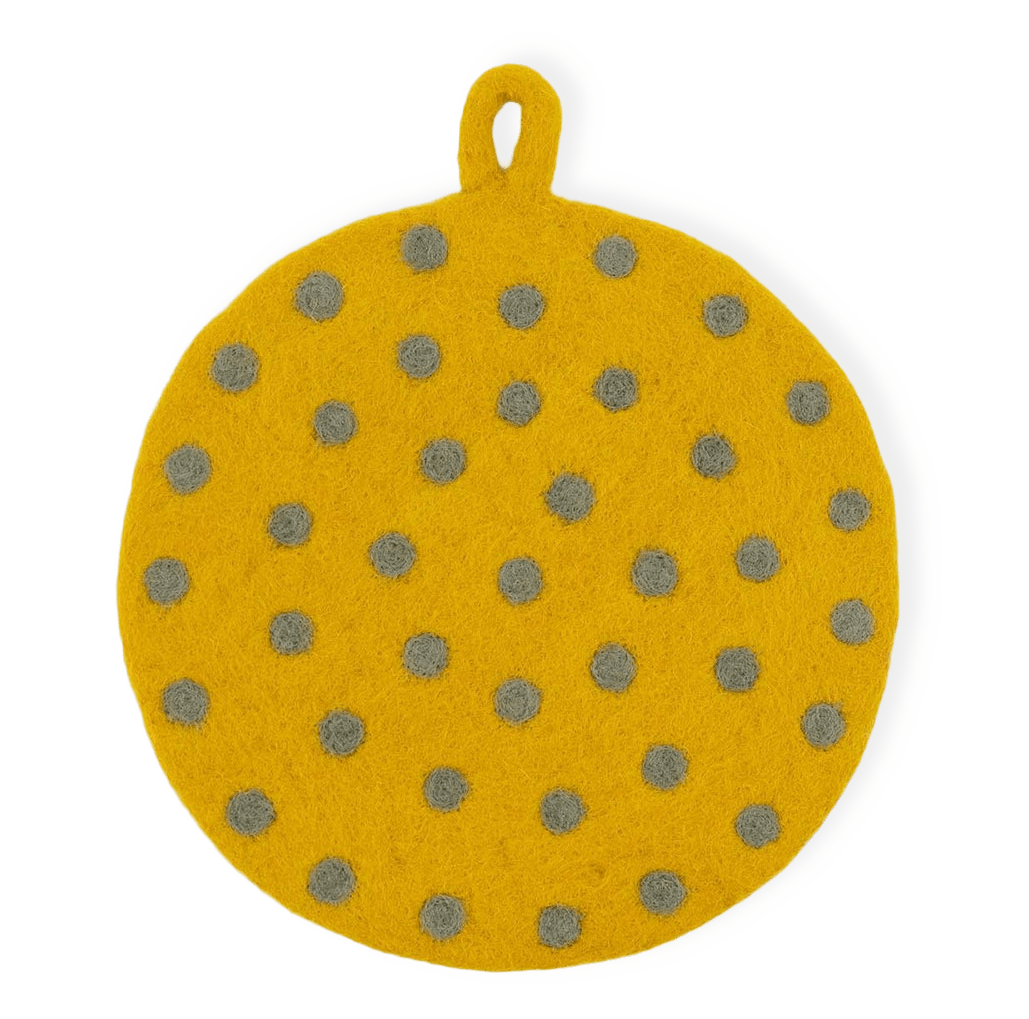 FELT DOT Grytlapp, gul/grå från A World of Craft